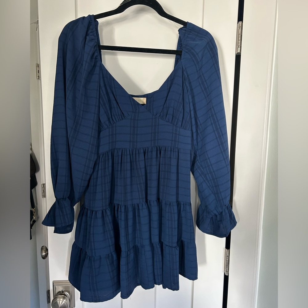 Altar’d State Blue long sleeve Mini dress